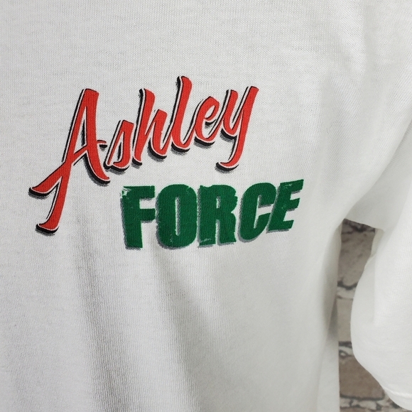 Vintage Drag Racing Ashley & John Force  Mustang Tshirt Medium White - Picture 4 of 13